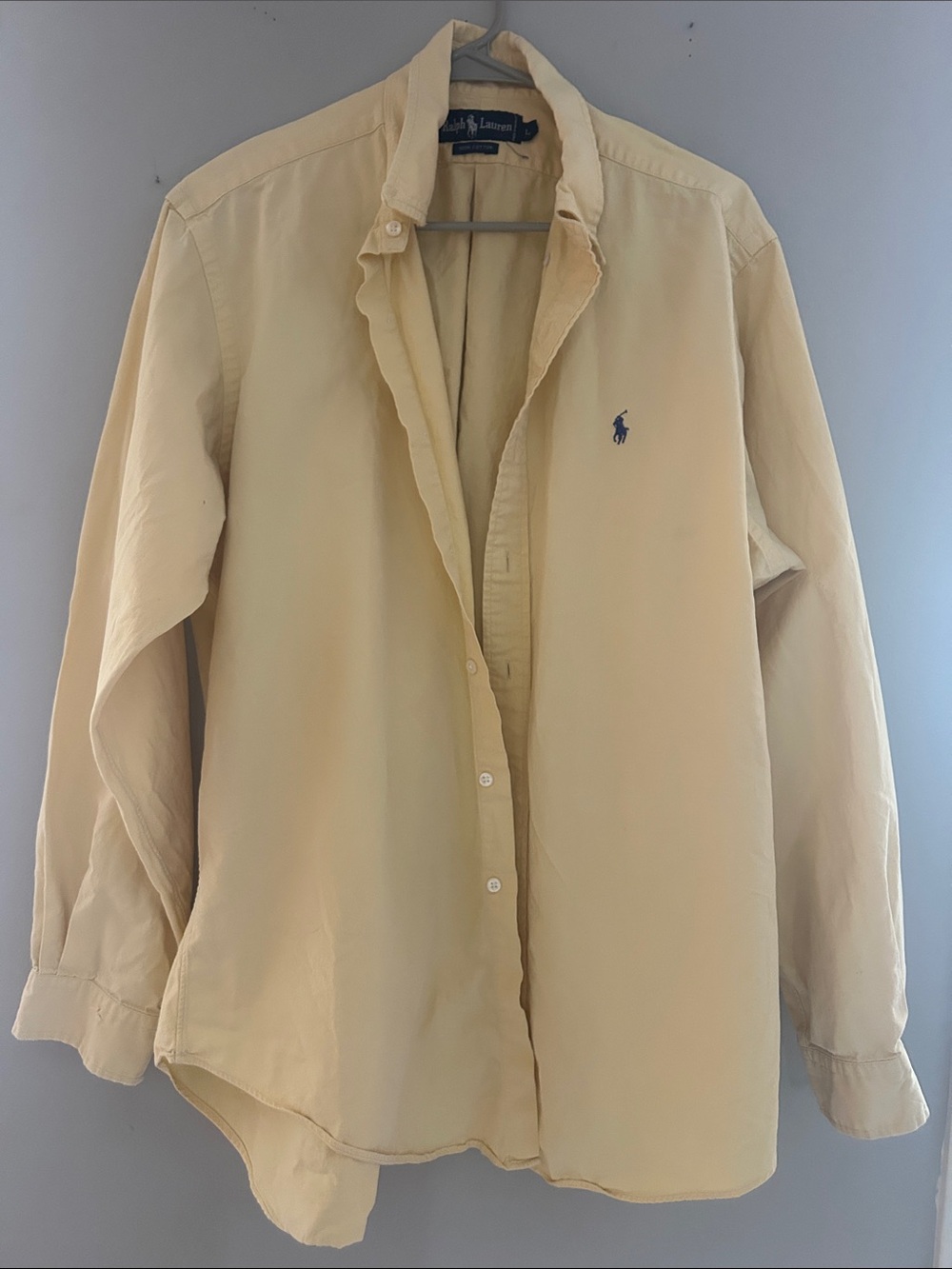 Ralph Lauren Pale Yellow Oxford Shirt with Polo Emblem